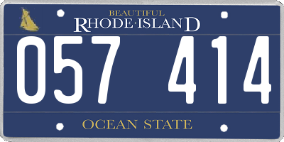 RI license plate 057414
