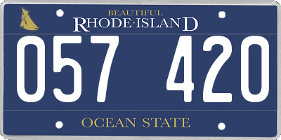 RI license plate 057420