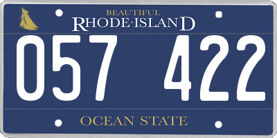 RI license plate 057422