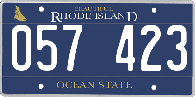 RI license plate 057423