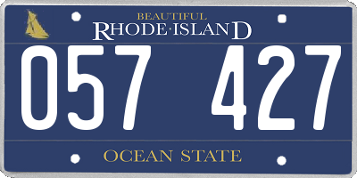 RI license plate 057427