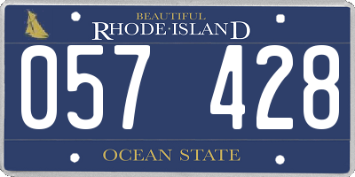 RI license plate 057428