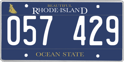 RI license plate 057429