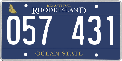 RI license plate 057431