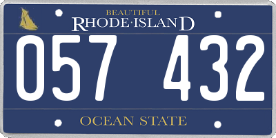 RI license plate 057432