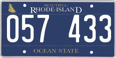 RI license plate 057433
