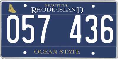 RI license plate 057436
