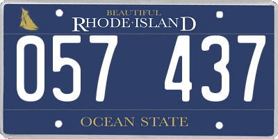 RI license plate 057437