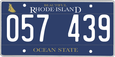 RI license plate 057439