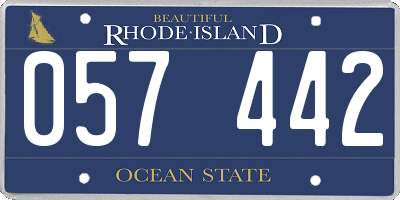 RI license plate 057442