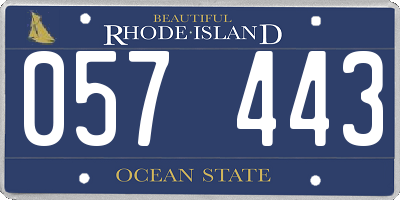 RI license plate 057443