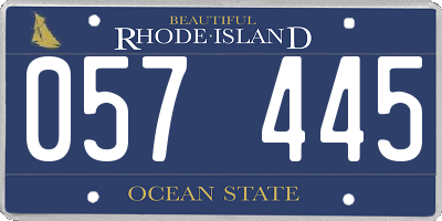 RI license plate 057445