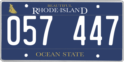 RI license plate 057447