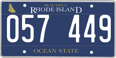 RI license plate 057449