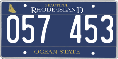 RI license plate 057453