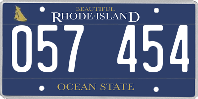 RI license plate 057454
