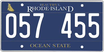 RI license plate 057455