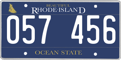 RI license plate 057456