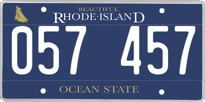 RI license plate 057457