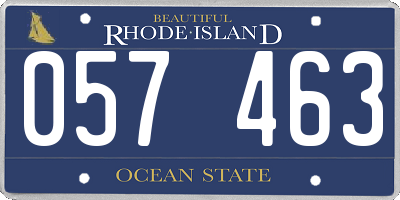 RI license plate 057463