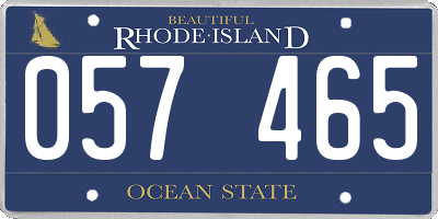 RI license plate 057465