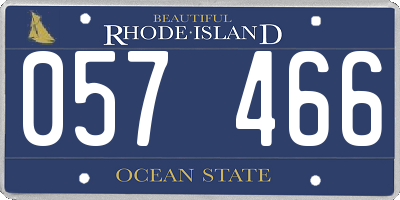 RI license plate 057466