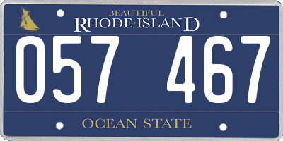 RI license plate 057467