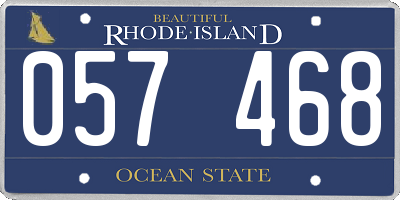 RI license plate 057468