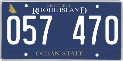 RI license plate 057470