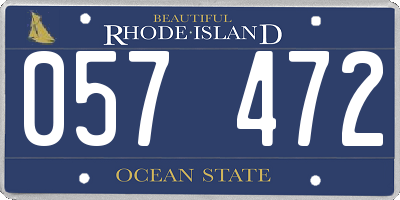 RI license plate 057472