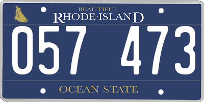 RI license plate 057473