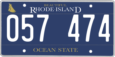 RI license plate 057474