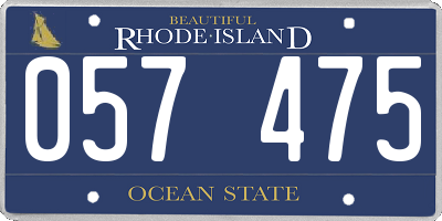 RI license plate 057475