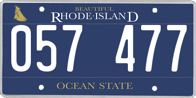 RI license plate 057477