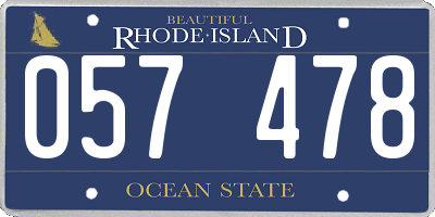 RI license plate 057478