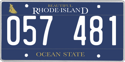 RI license plate 057481