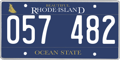 RI license plate 057482