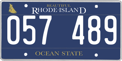 RI license plate 057489