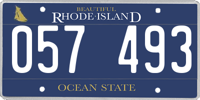 RI license plate 057493