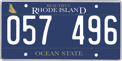 RI license plate 057496