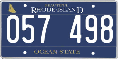 RI license plate 057498