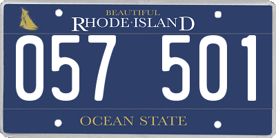 RI license plate 057501