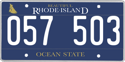 RI license plate 057503
