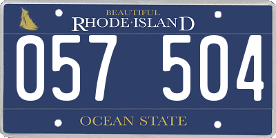 RI license plate 057504