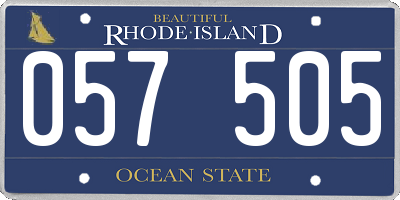 RI license plate 057505