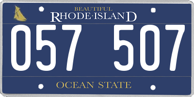 RI license plate 057507