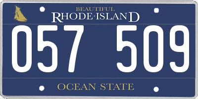 RI license plate 057509
