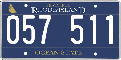 RI license plate 057511
