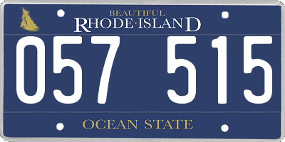 RI license plate 057515