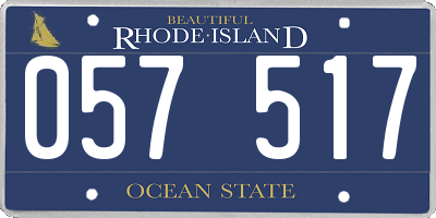 RI license plate 057517